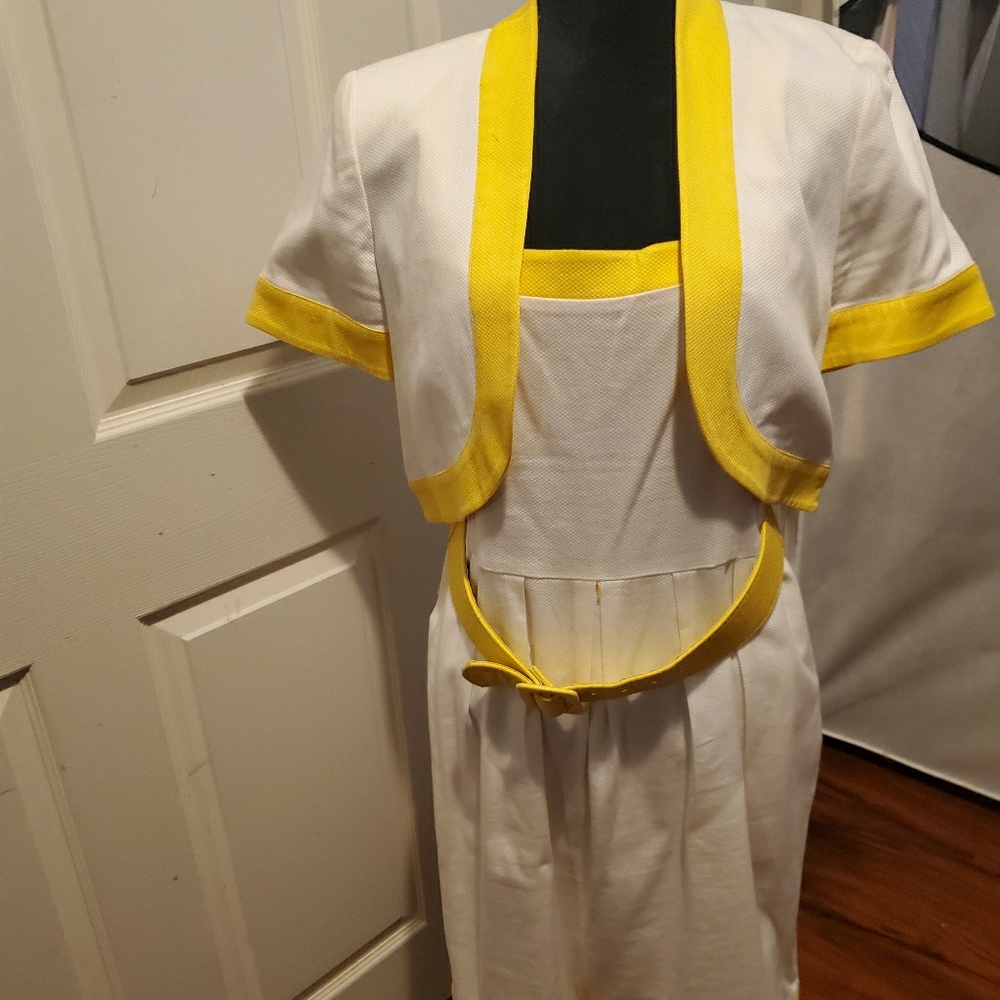 Two piece belted dress with pockets